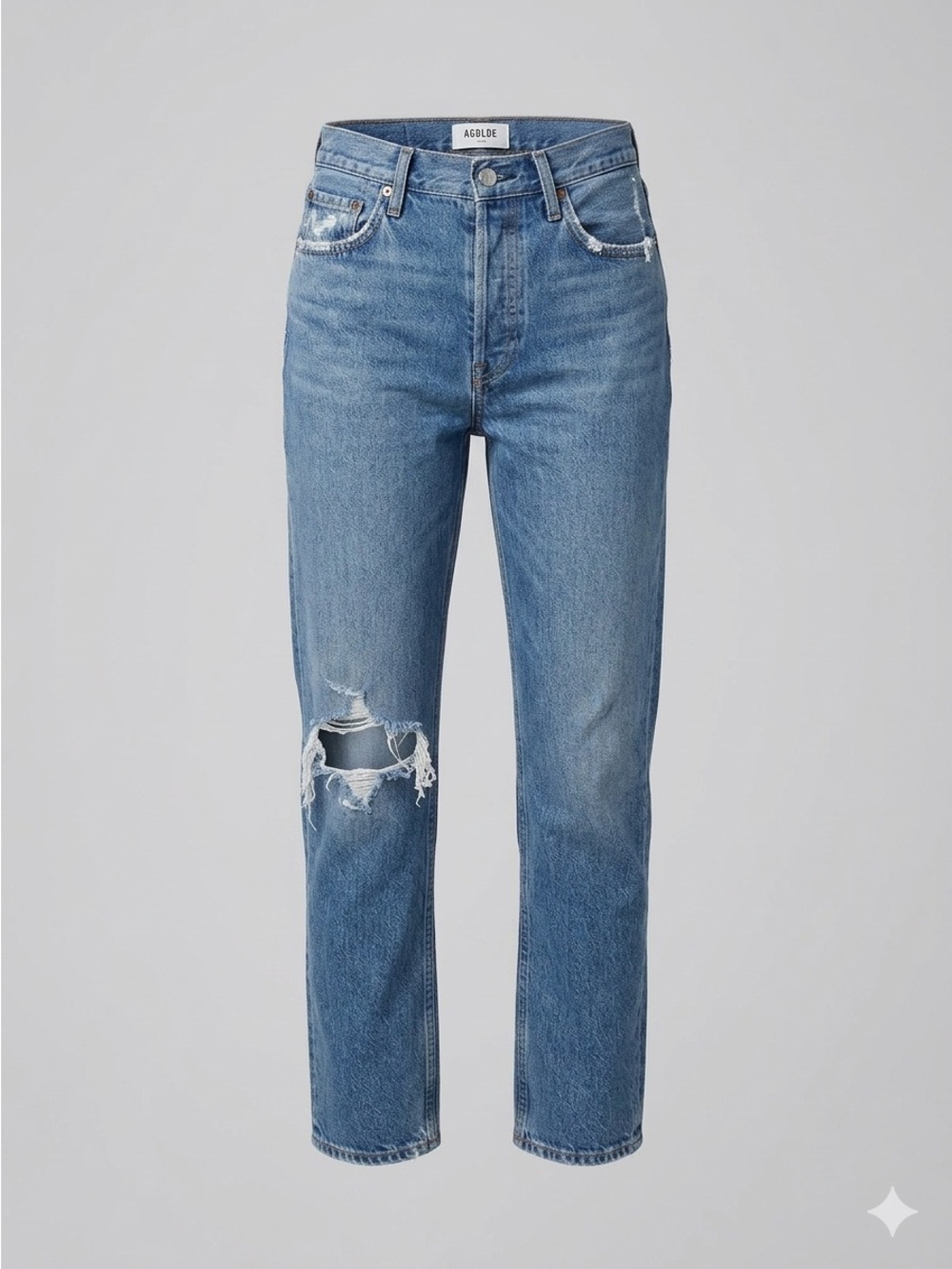 Agolde designer button-fly jeans medium wash women’s size 26 waist distressed